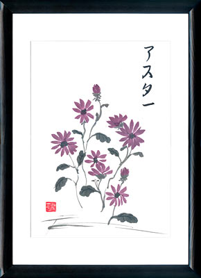 Pintura Sumi-e Aster