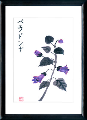 Sumi-e painting Belladonna