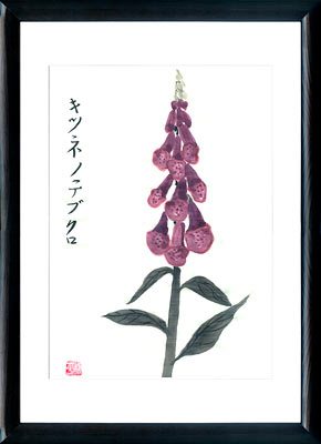 Sumi-e painting Foxglove