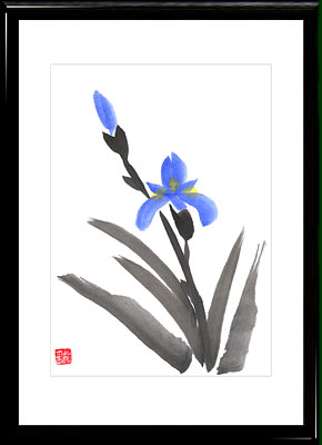 Sumi-e painting Iris